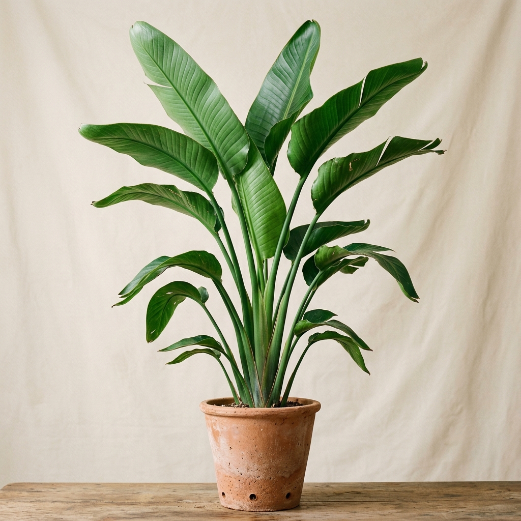 Giant Bird of Paradise Strelitzia nicolai in luxury planter